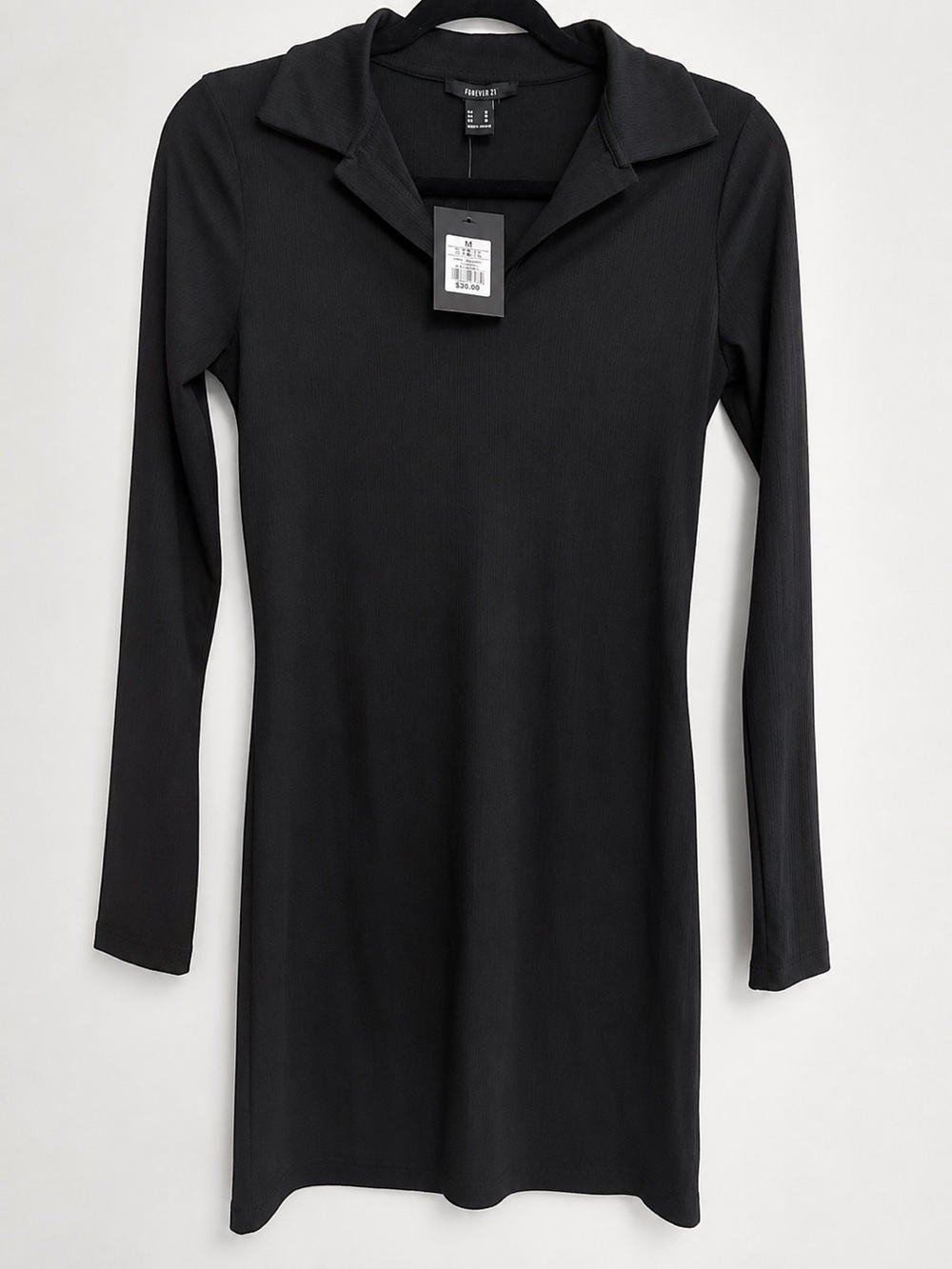 Forever 21 Black Ribbed Polo Neck Dress